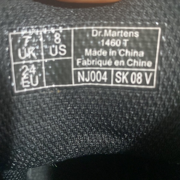 Dr. Martens 1460 Patent Black Leather Lace Up Zip Ankle Boots Toddler -SZ 8 C - Picture 12 of 12